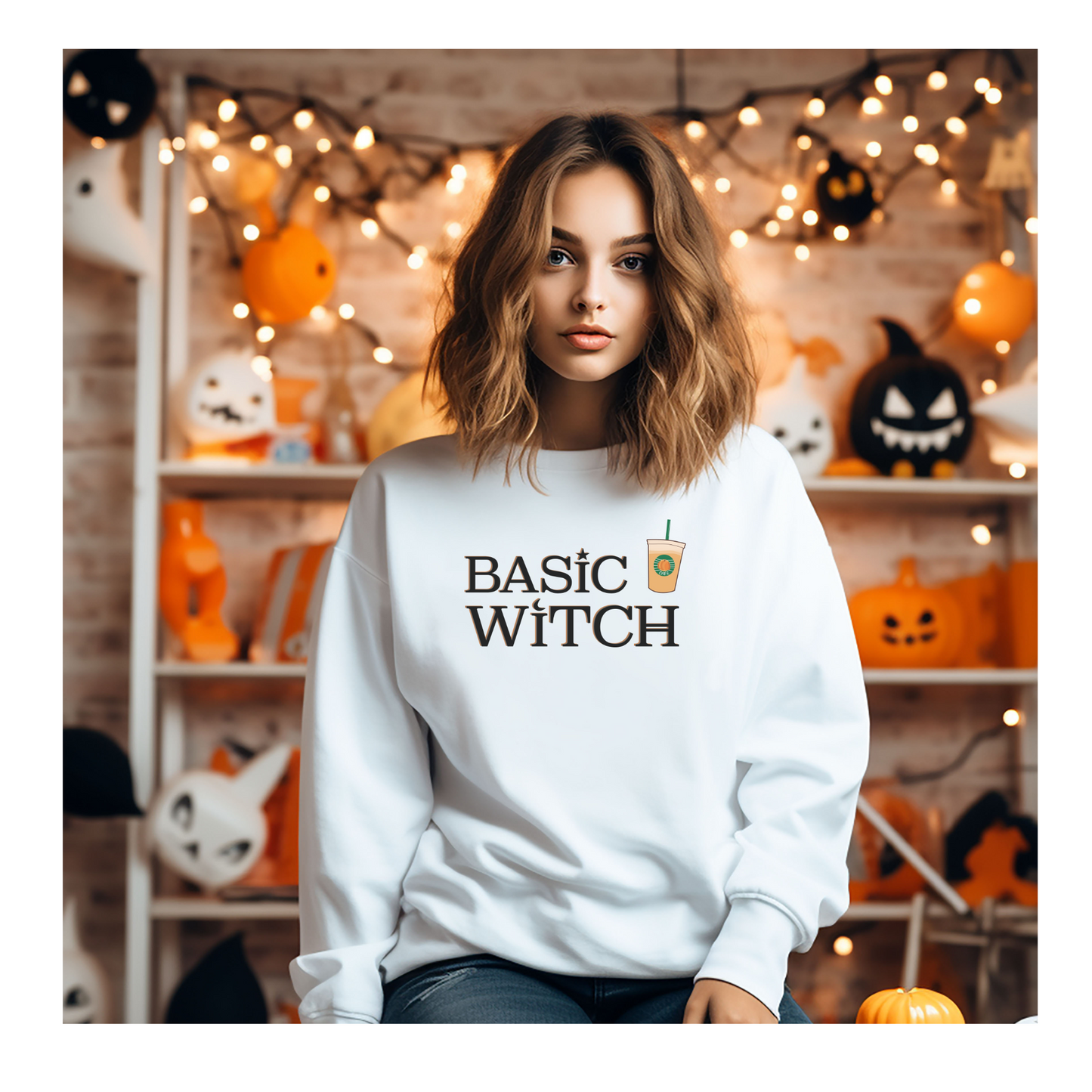 Basic Witch Halloween Tee Unisex Heavy Blend™ Crewneck Sweatshirt