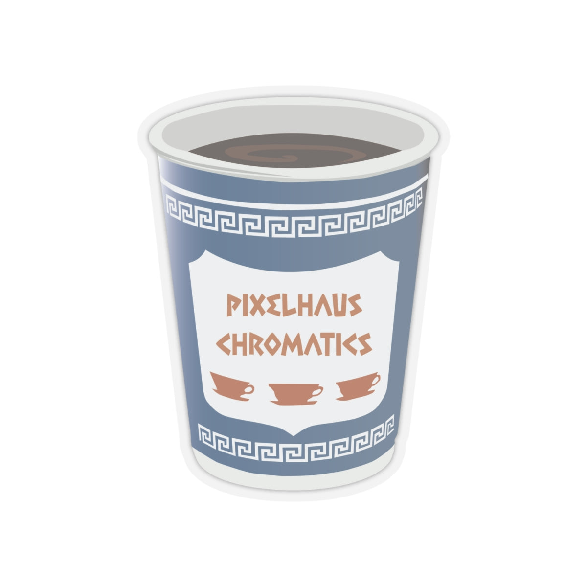 Greek Coffee Cup Sticker