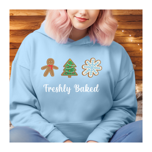 Freshly Baked Christmas Cookie Hoodie, christmas sweatshirt, funny christmas sweater, christmas cookies, santa's cookies, christmas casual outfit, christmas sweater womens, womens christmas hoodie, mens christmas hoodie, christmas sweater for men,