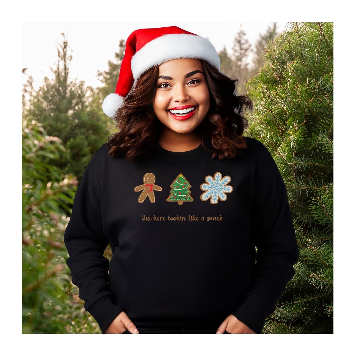 Lookin Like a Snack Christmas Cookies Crewneck Sweatshirt