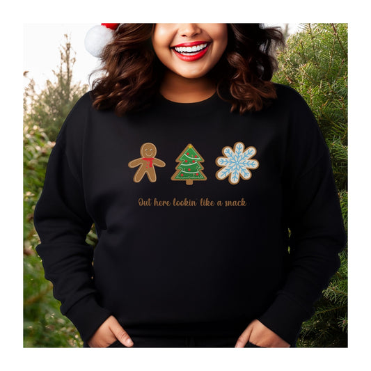 Lookin Like a Snack Christmas Cookies Crewneck Sweatshirt